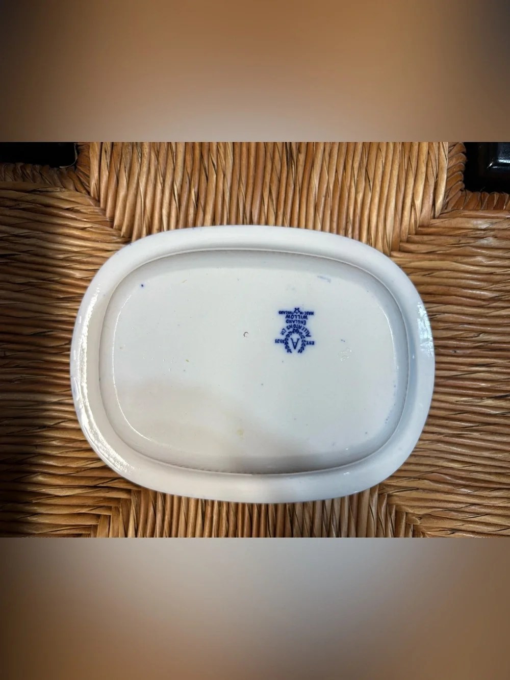 Allerton’s Ltd. Blue Willow Rectangular Oval Dish Blue and White Chinoiserie.